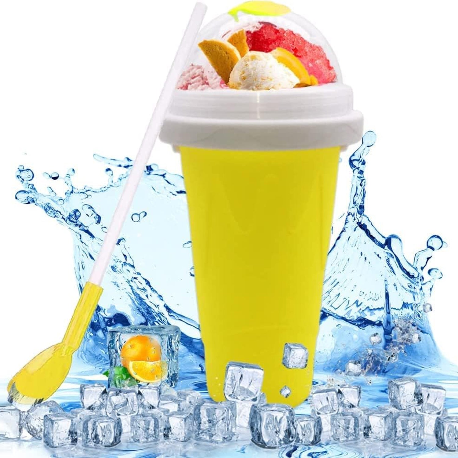 Smoothies Maker Cup Magic Quick Frozen Smoothies Cup Cooling Cup Double Layer Squeeze Cup Slushy Maker (1 Pc) - Zidbik