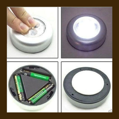 1716 4 Led Battery-powered Wireless Night Light Stick Tap Touch Lamp Stick-on Push Light For Closets Cabinets Counters Or Utility Rooms Cordless Touch Light - Zidbik