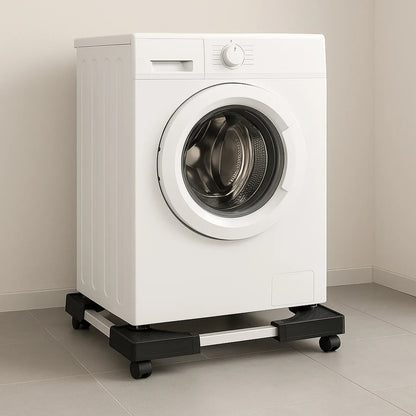 Adjustable Heavy-duty Fridge And Washing Machine Stand Base Trolley 50x50 Cm - Zidbik