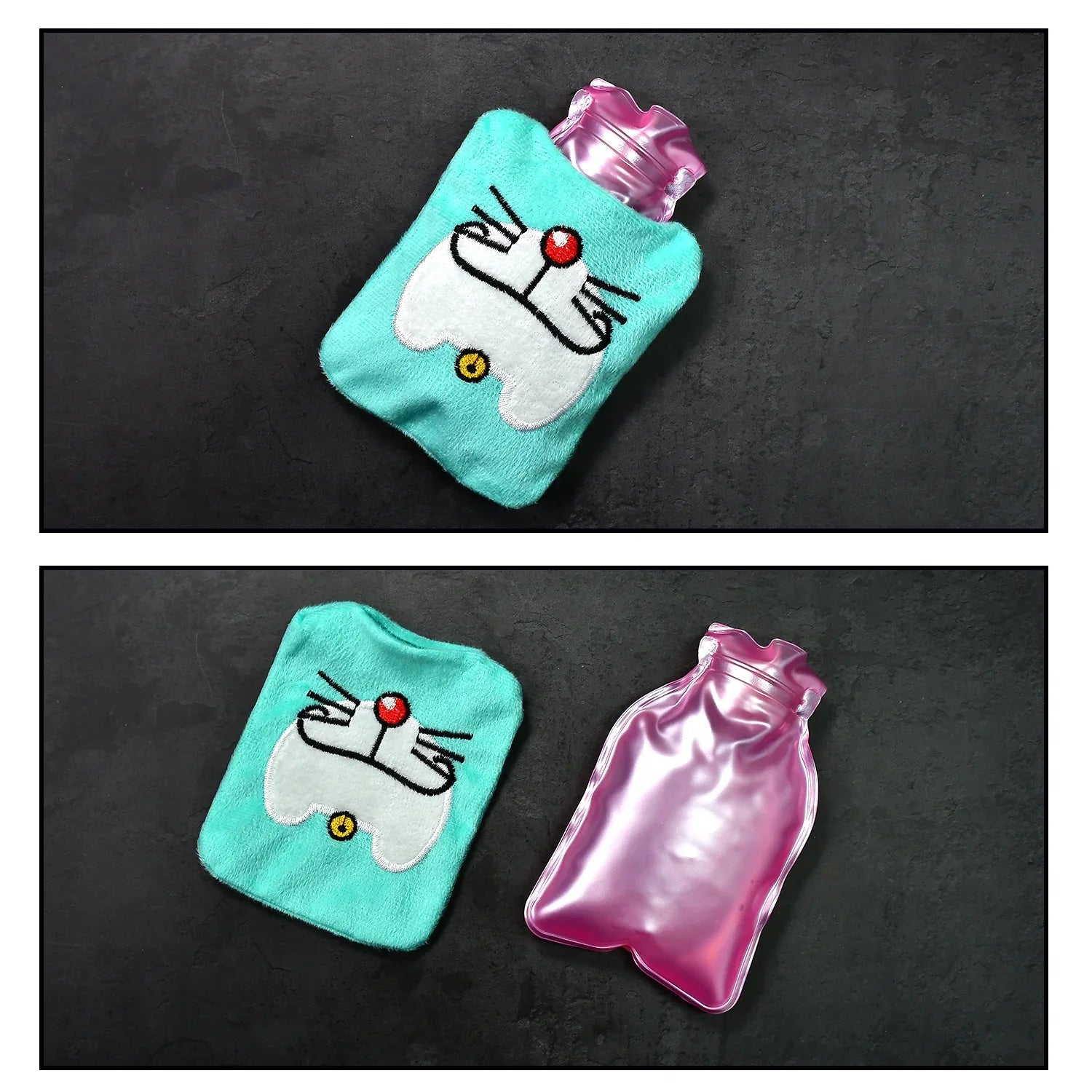 6529 Doremon Cartoon Small Hot Water Bag With Cover For Pain Relief Neck Shoulder Pain And Hand Feet Warmer Menstrual Cramps. - Zidbik