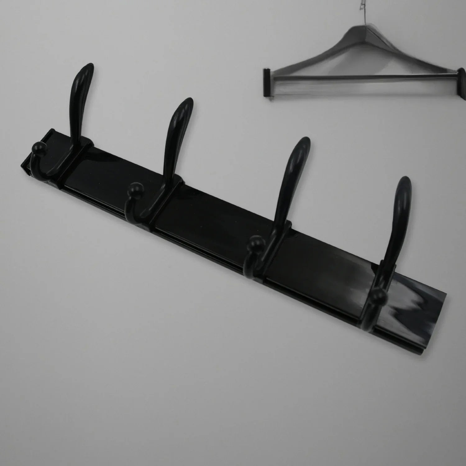 7570 Cloth Hanger Wall Door Hooks Rail For Hanging Clothes For Hanging Hook Rack Rail Extra Long Coat Hanger Wall Mount For Clothes Jacket Hats 6 Hook With Eco-friendly Liquid Adhesive Glue - Zidbik
