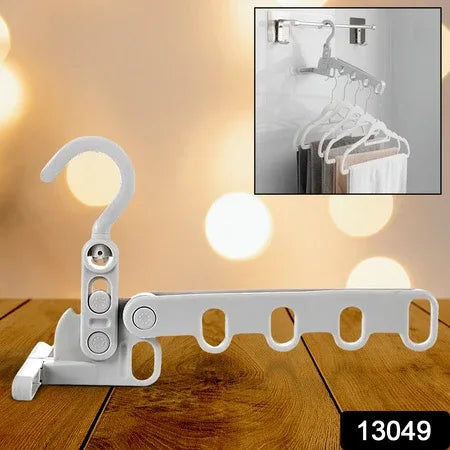 13049 5holes Foldable Clothes Hanger Travel Clothes Hanger Multifunctional Clothes Hanger Space-saving Wall Holder Clothes Rack Robust Clothes Hanger For Travel Indoors. - Zidbik