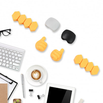 Self Adhesive Hooks For Cable Clips Desktop Cable Organizer (6 Pcs Set  Mix Design) - Zidbik