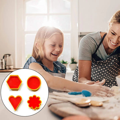 2424 Cookie Cutter With Shape Heart Round Star And Flower (4 Pack) - Zidbik