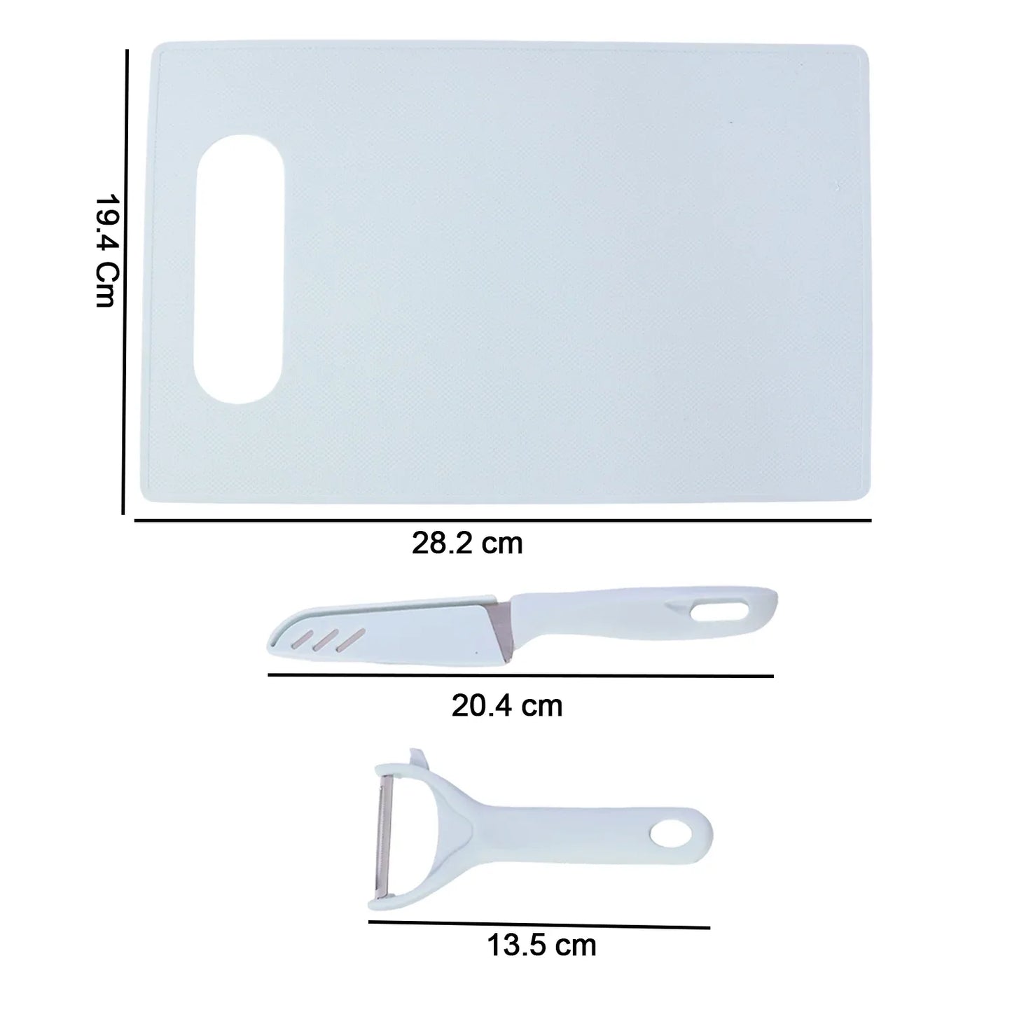 3 In 1 Kitchen Knife Chopping Board Set (1 Set) - Zidbik