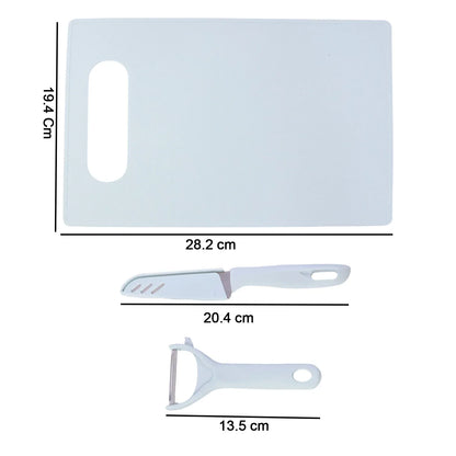 3 In 1 Kitchen Knife Chopping Board Set (1 Set) - Zidbik
