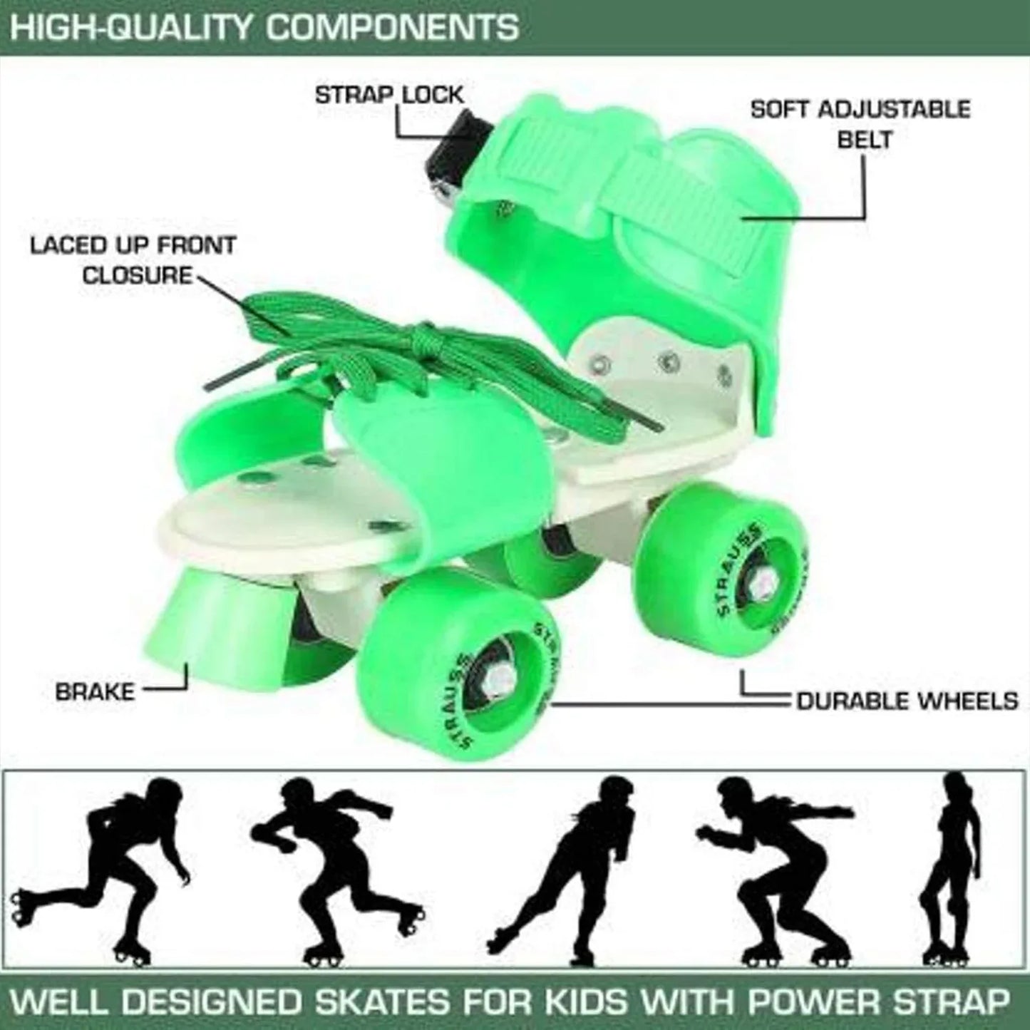 7592 Roller Skates For Kids Very Adjustable Comfortable To Use Roller Skate Skating (Pair Of 1) - Zidbik
