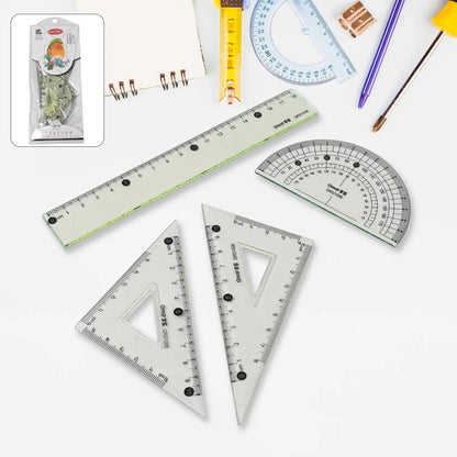 4-piece Geometry Set Triangle Ruler Protractor Straight Ruler - Zidbik