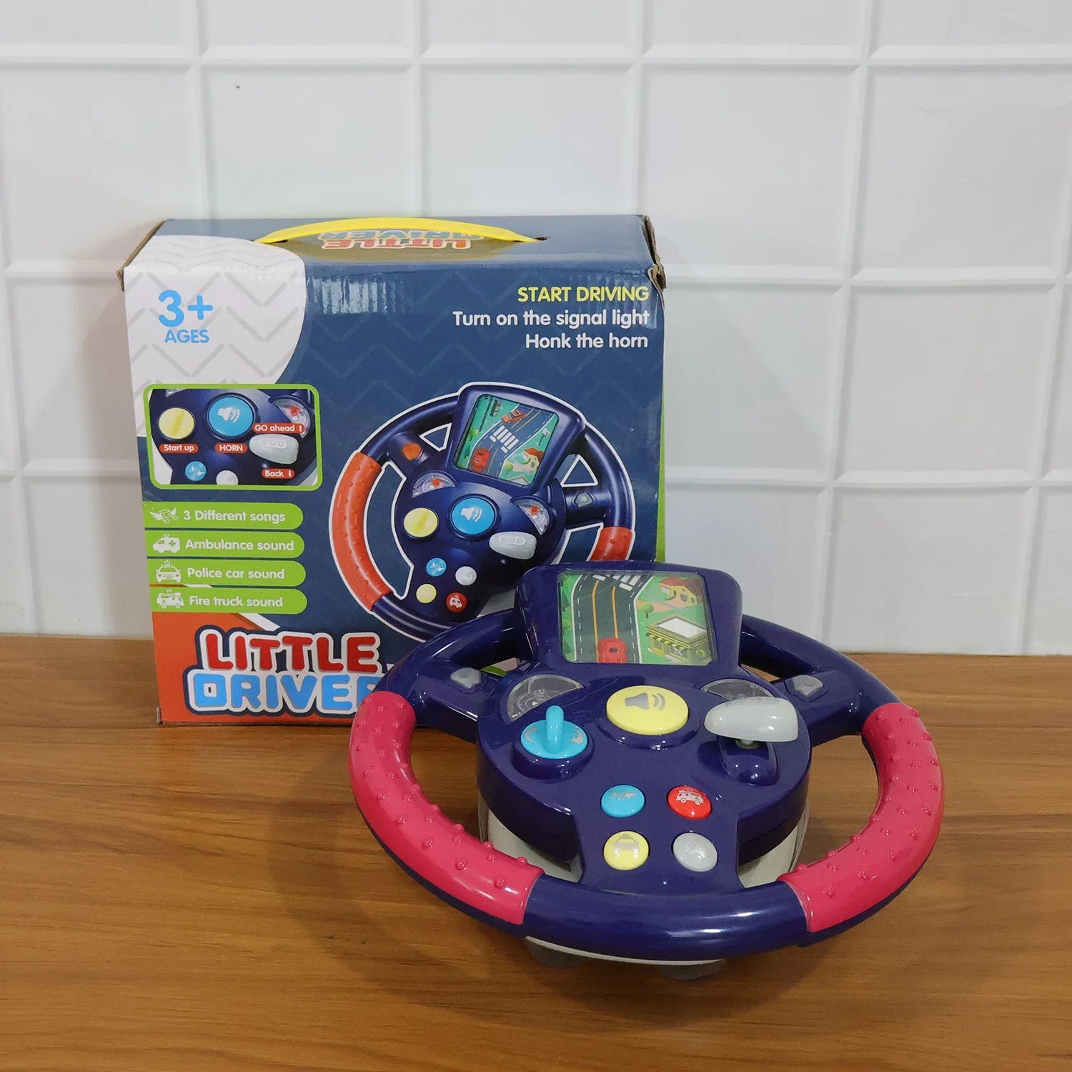 Musical Steering Wheel Driving Toy (1 Pc) - Zidbik