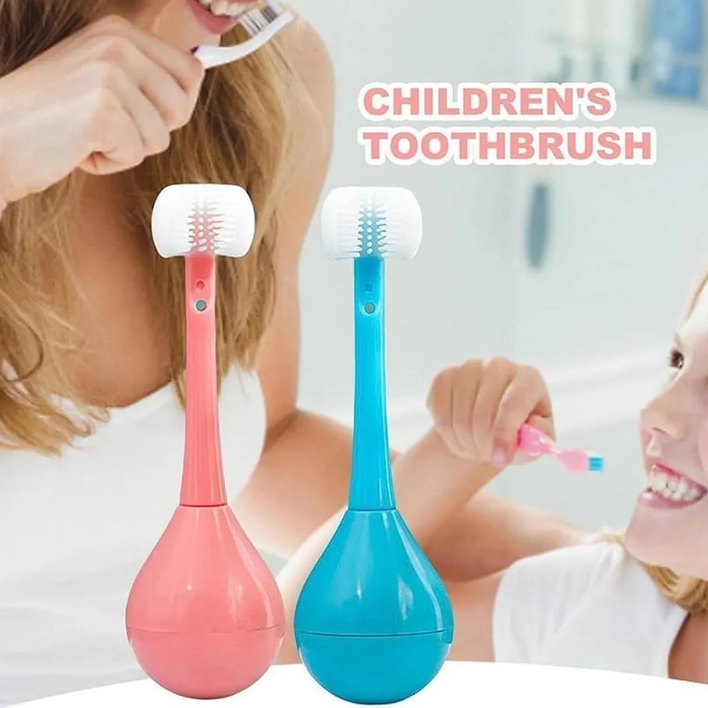 7327 Toddler Toothbrush - Soft Bristle Toothbrush - 3-sided Training Toothbrush With Silicone Head Inverted Cleaning Toothbrush For Aged 2-12 Childrens Cleaning (1 Pc) - Zidbik