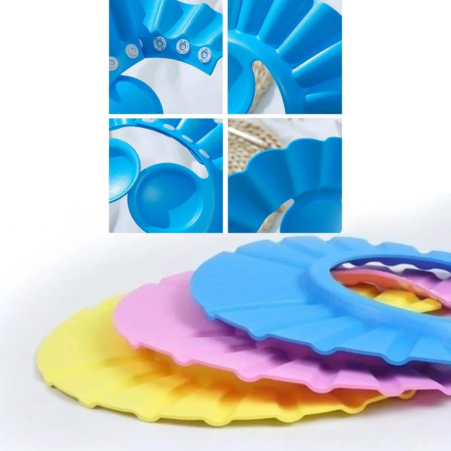 0378b Adjustable Safe Soft Bathing Baby Shower Hair Wash Cap For Children Baby Bath Cap Shower Protection For Eyes And Ear - Zidbik