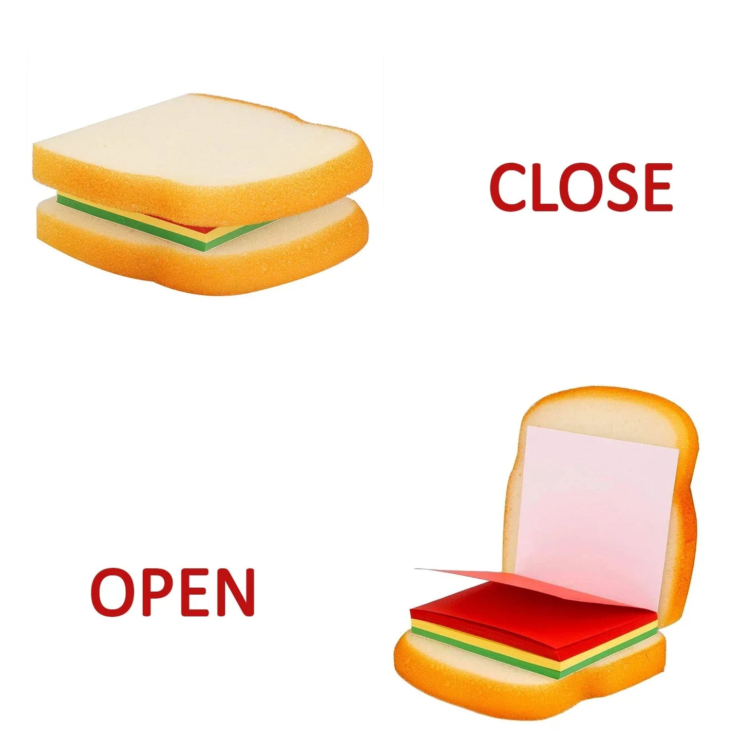 8072 Sandwich Shaped Notepad Sticky Notes Memo Pads Unique Mini Notes (Multicolor) - Zidbik