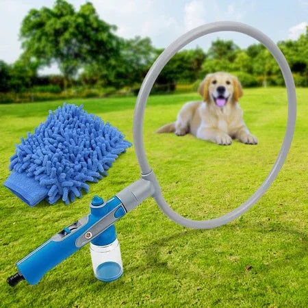 Pet Shower Sprayer Cat Dog Grooming Bath Massager With Microfiber Glove (1 Set) - Zidbik