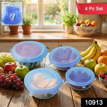 Reusable Silicone Stretch Lids 4 Piece Set - Zidbik