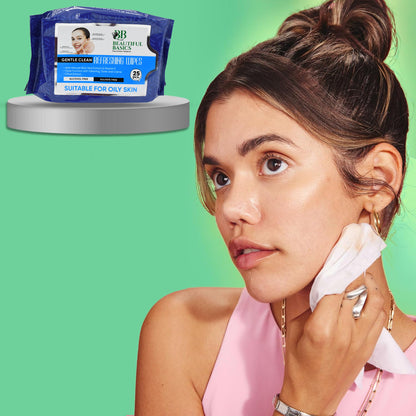 Refreshing Wet Wipes For Face  Facial Cleansing  Refreshing  Skin Hydration Soothing For Skin  Ph Balance  Alcohol Free  Nourishing With Fruit Extract  25 Wipes - Zidbik