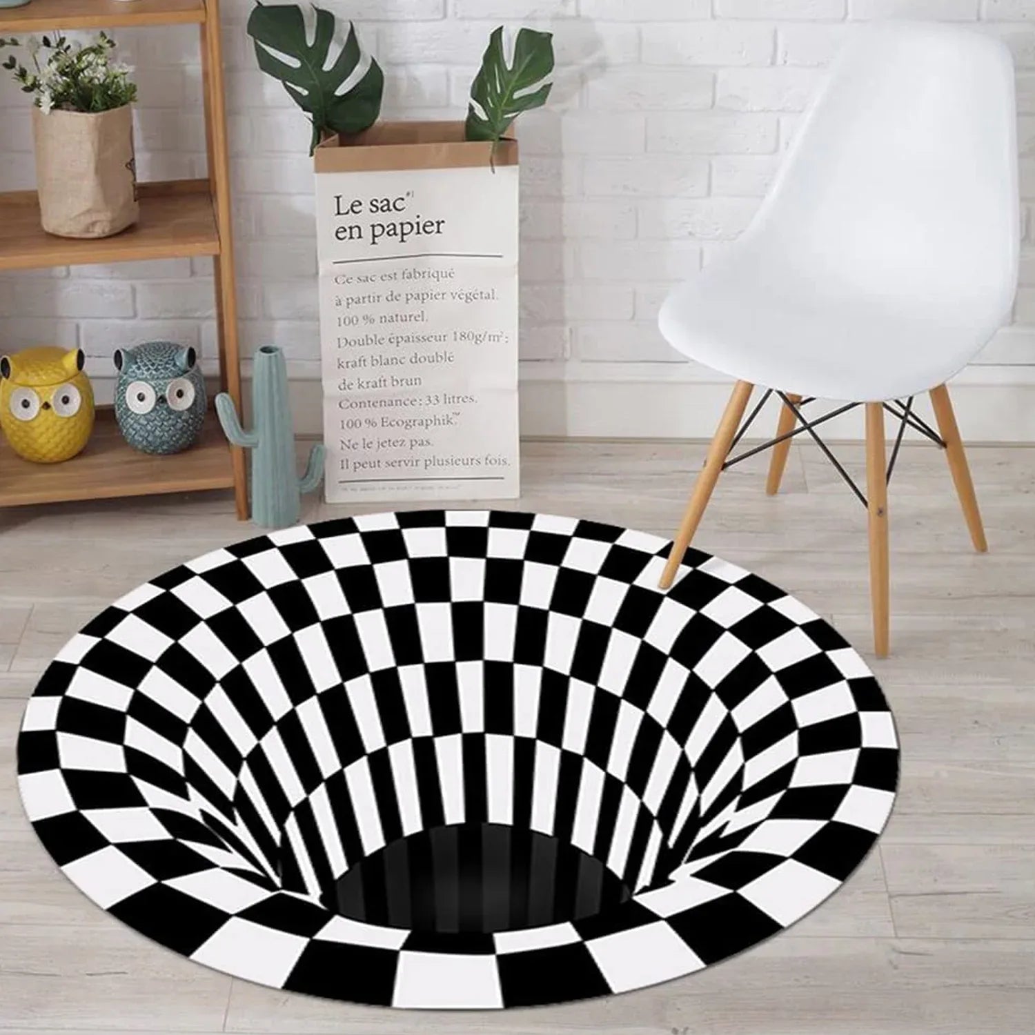 3d Space Round Carpet Floor Mat Non-woven Doormat (1 Pc 78 Cm) - Zidbik