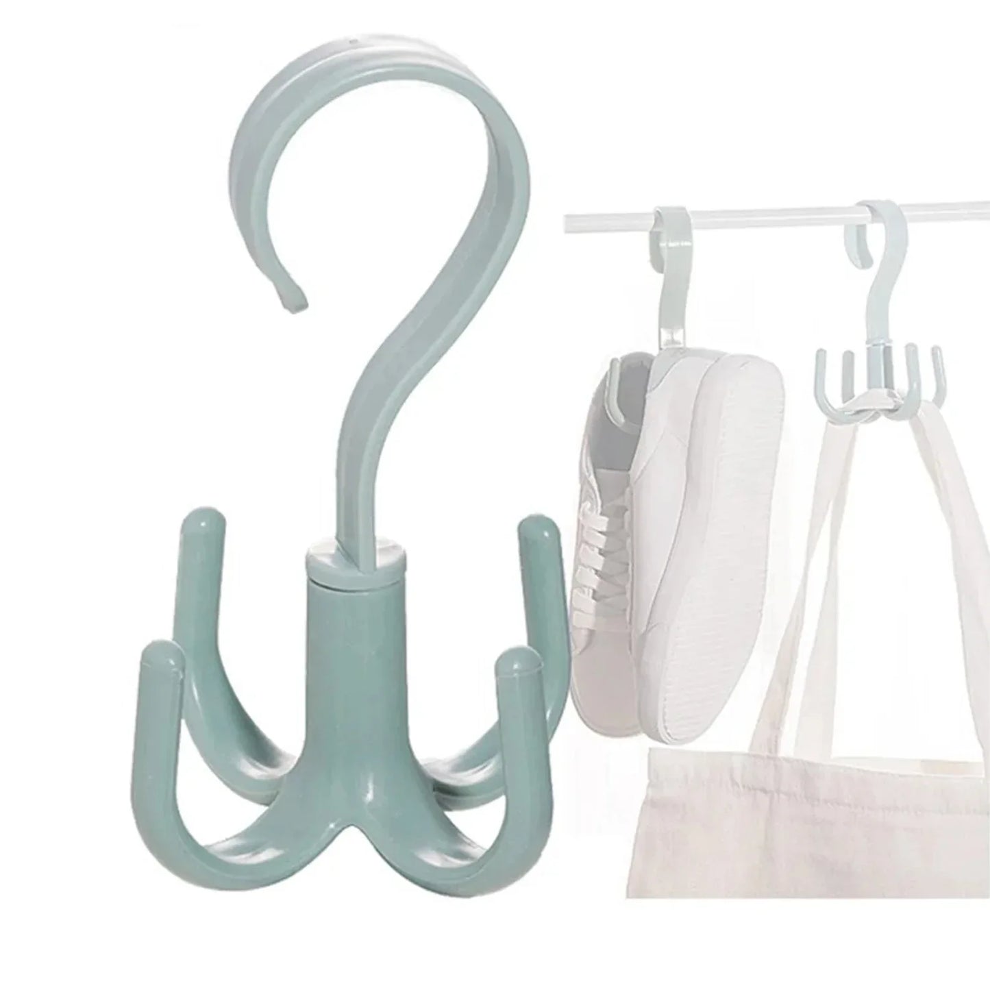 1714 4-claw Multi-function 360 Degree Rotatable Purse Rack Handbag Hanger Hook - Zidbik