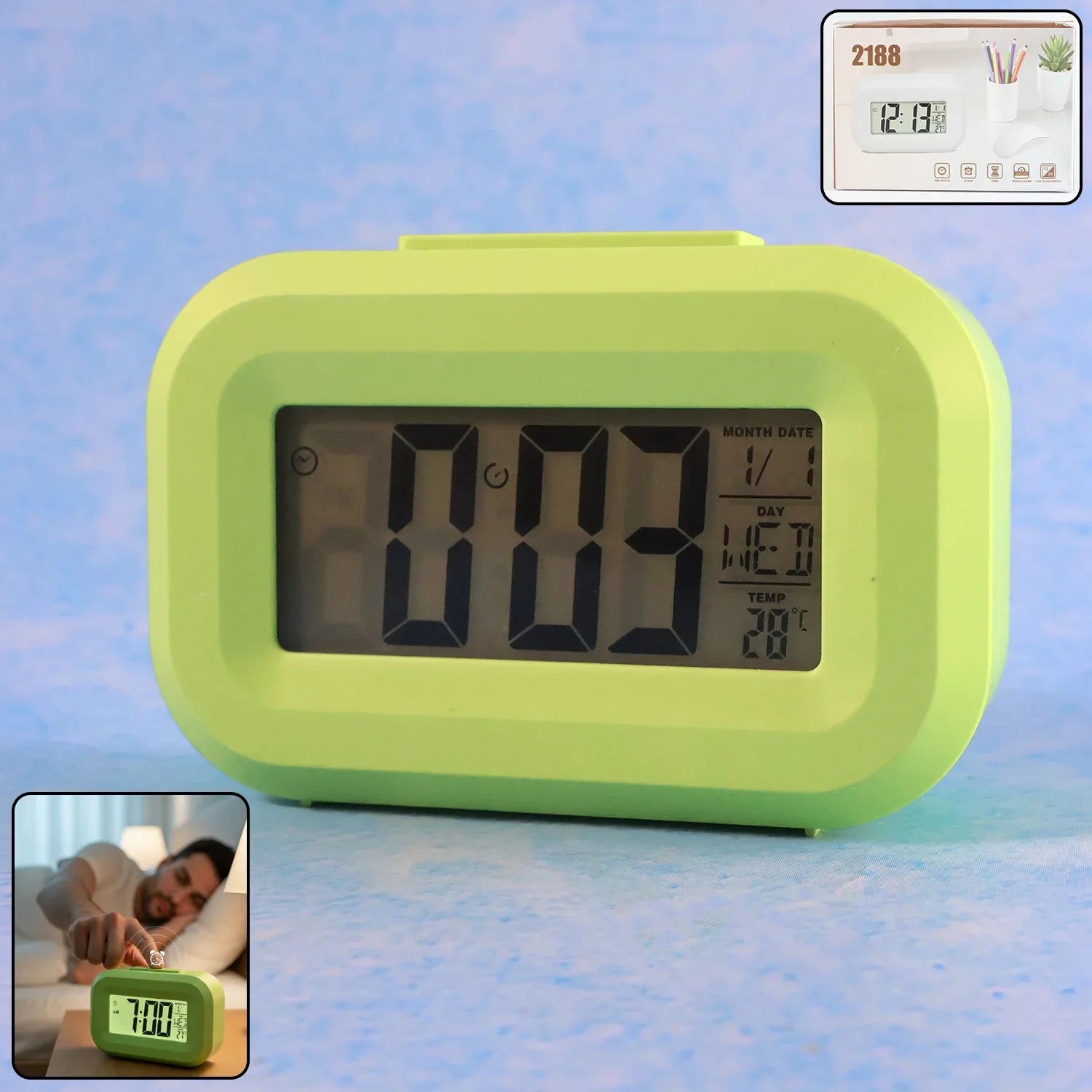 Digital Alarm Clock With Clear Display (1 Pc) - Zidbik