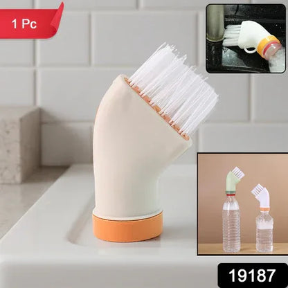 Multipurpose Bottle-attachable Cleaning Brush For Kitchen And Bathroom (1 Pc) - Zidbik