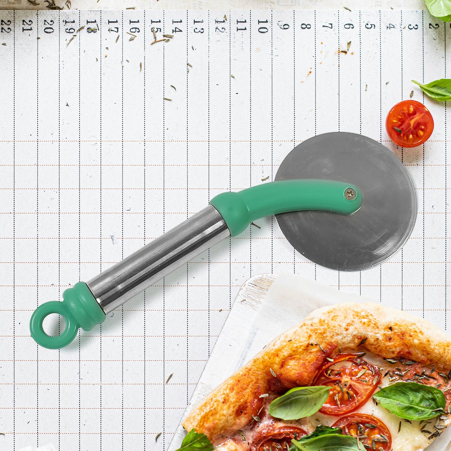 Kitchen Stainless Steel Wheel Pizza Cutter (1 Pc) - Zidbik