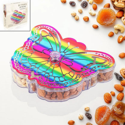 Butterfly Shape 4 Compartment Multipurpose Box Dry Fruit Box (1 Pc) - Zidbik