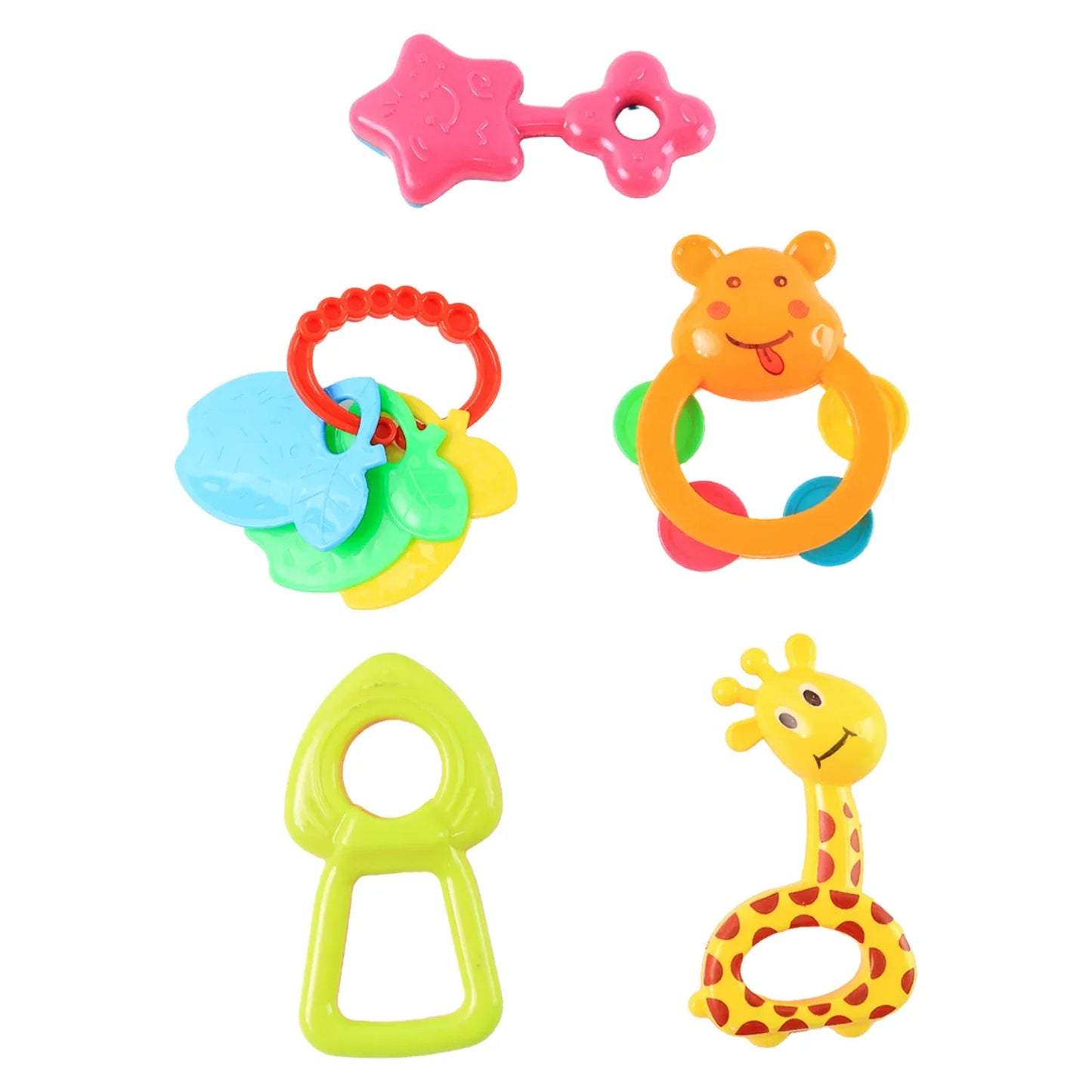 Plastic Baby Rattle Toys 5 Pcs Set - Zidbik