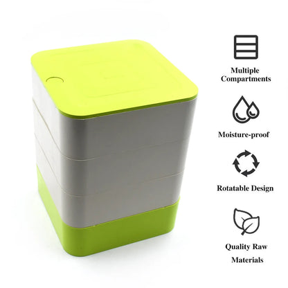 4700 4 Layers Jewelry Box 360 Degree Rotating Jewelry Box Jewelry And Earring Organizer Box Accessory Storage Box - Zidbik