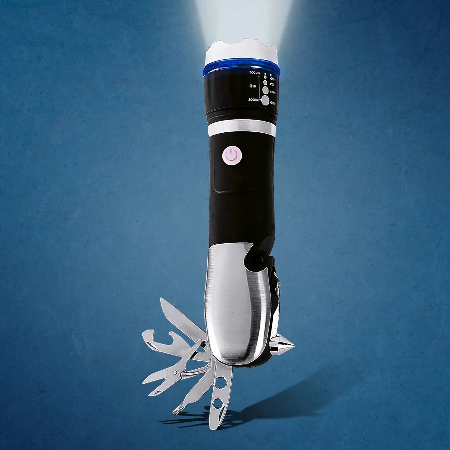 Battery Operated Multi Tool Led Flashlight All In One Tool Light (1 Pc Battery Not Included) - Zidbik
