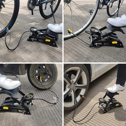 1691 Portable High Pressure Foot Air Pump Compressor For Car And Bike - Zidbik
