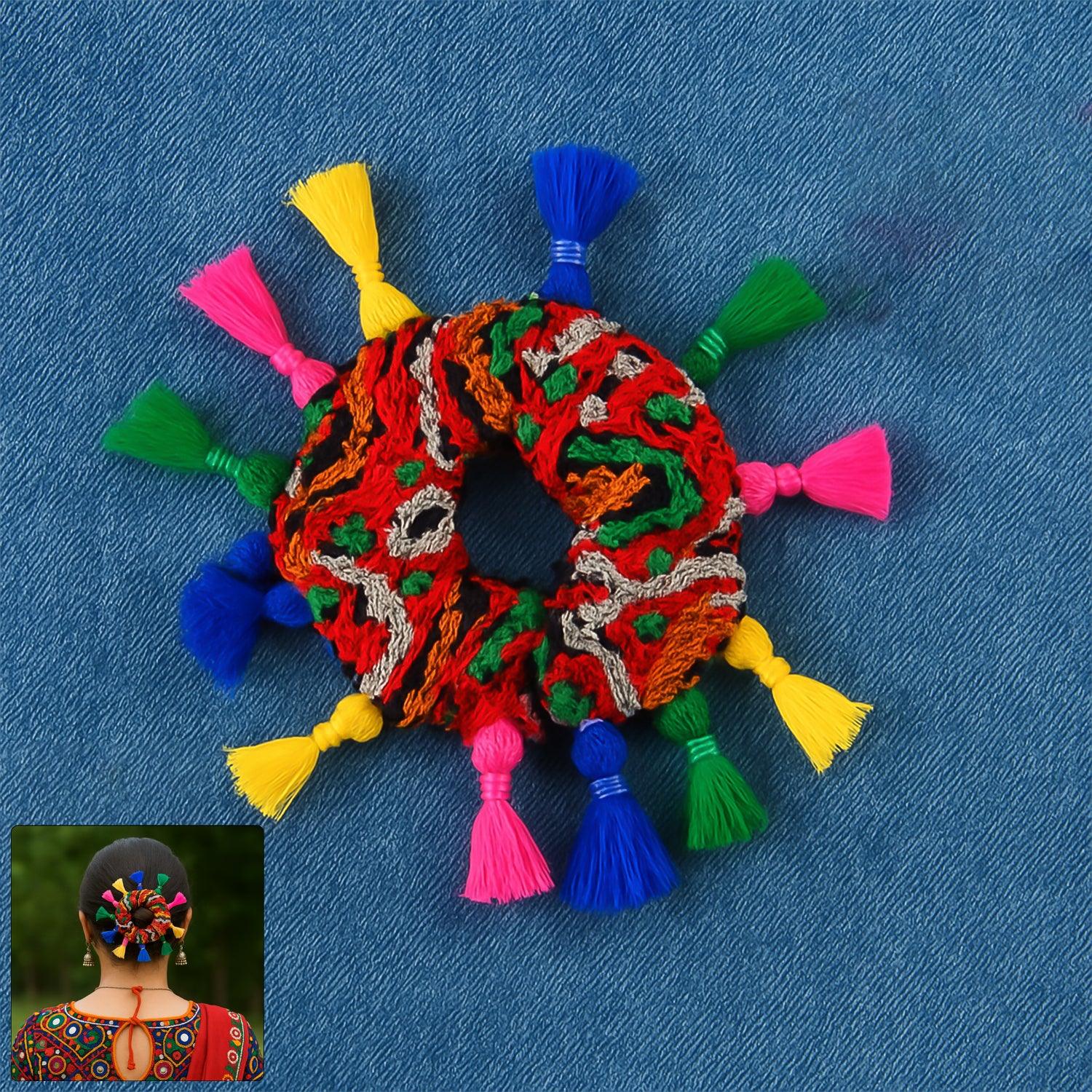 Traditional Multicolor Navratri Hair Bun (1 Pc) - Zidbik