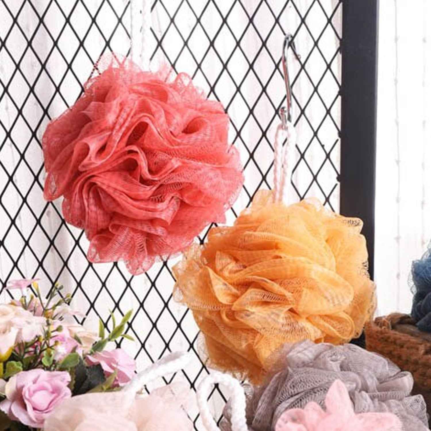 1462b Bath Sponge Round Loofah And Back Scrubber For Men And Women - Zidbik