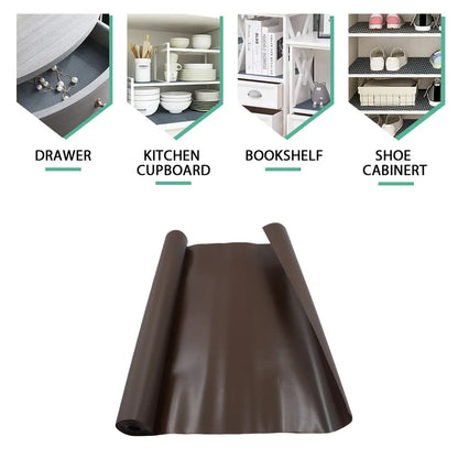 4104 Multipurpose Anti-slip Bathroom Kitchen Cabinet Drawer Shelf Mat Liner Sheets Roll Fridge Mat Table Mat Anti-slip Super Strong Placement Mat For Fridge Bathroom Kitchen Drawer Shelf Liner (45cmx3m) - Zidbik
