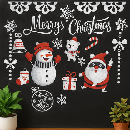Christmas Theme Decorative Wall Sticker 90x60 Cm (1 Pc) - Zidbik