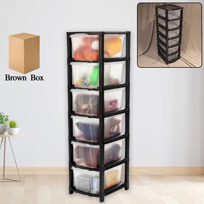6-layer Modular Plastic Drawer Storage Cabinet - Zidbik