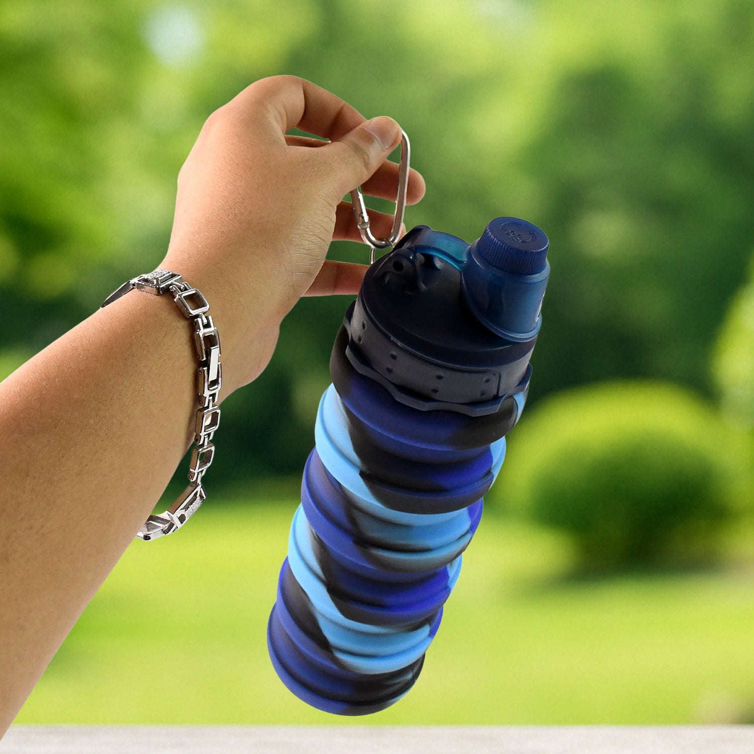 Silicone Foldable Water Bottle (1 Pc  24 Cm Foldable  500 Ml) - Zidbik