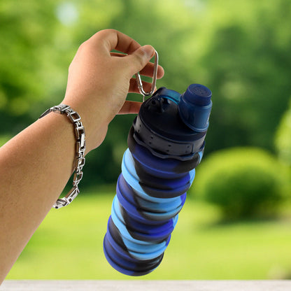 Silicone Foldable Water Bottle (1 Pc  24 Cm Foldable  500 Ml) - Zidbik