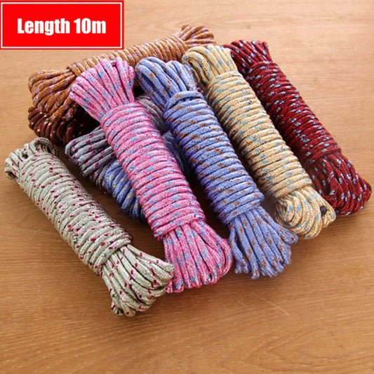 9059 10 Meter Heavy Duty Laundry Drying Clothesline Rope Portable Travel Nylon Cord Sturdy Clothes Line For Outdoor Camping Indoor Crafting Art Projects - Zidbik