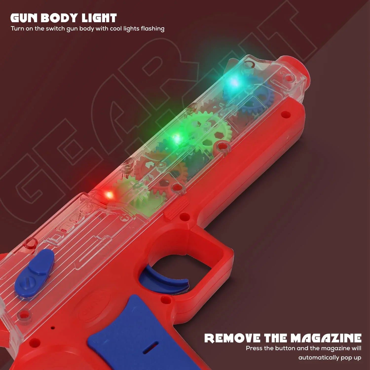 1941 Plastic Gear Simulation Toy Gun For Kids Pretend Play Gun Toys With 3d Flashing Lights And Exciting Music Electric Laser Toy Guns With Rotating Gear Mechanism Toy For Birthday Gift For Kids 3+ Years (Pack Of 1) - Zidbik