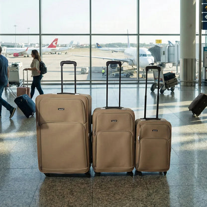 3 In 1 Soft Side Trolley Luggage Set 3 Piece - Zidbik