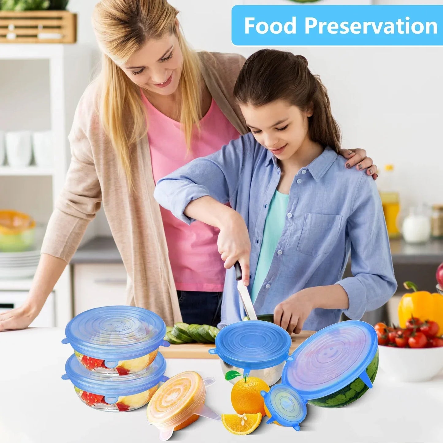 Reusable Silicone Stretch Lids 4 Piece Set - Zidbik