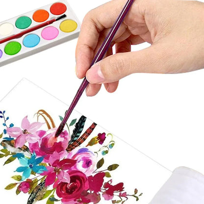 1123 Painting Water Color Kit - 12 Shades And Paint Brush (13 Pcs) - Zidbik