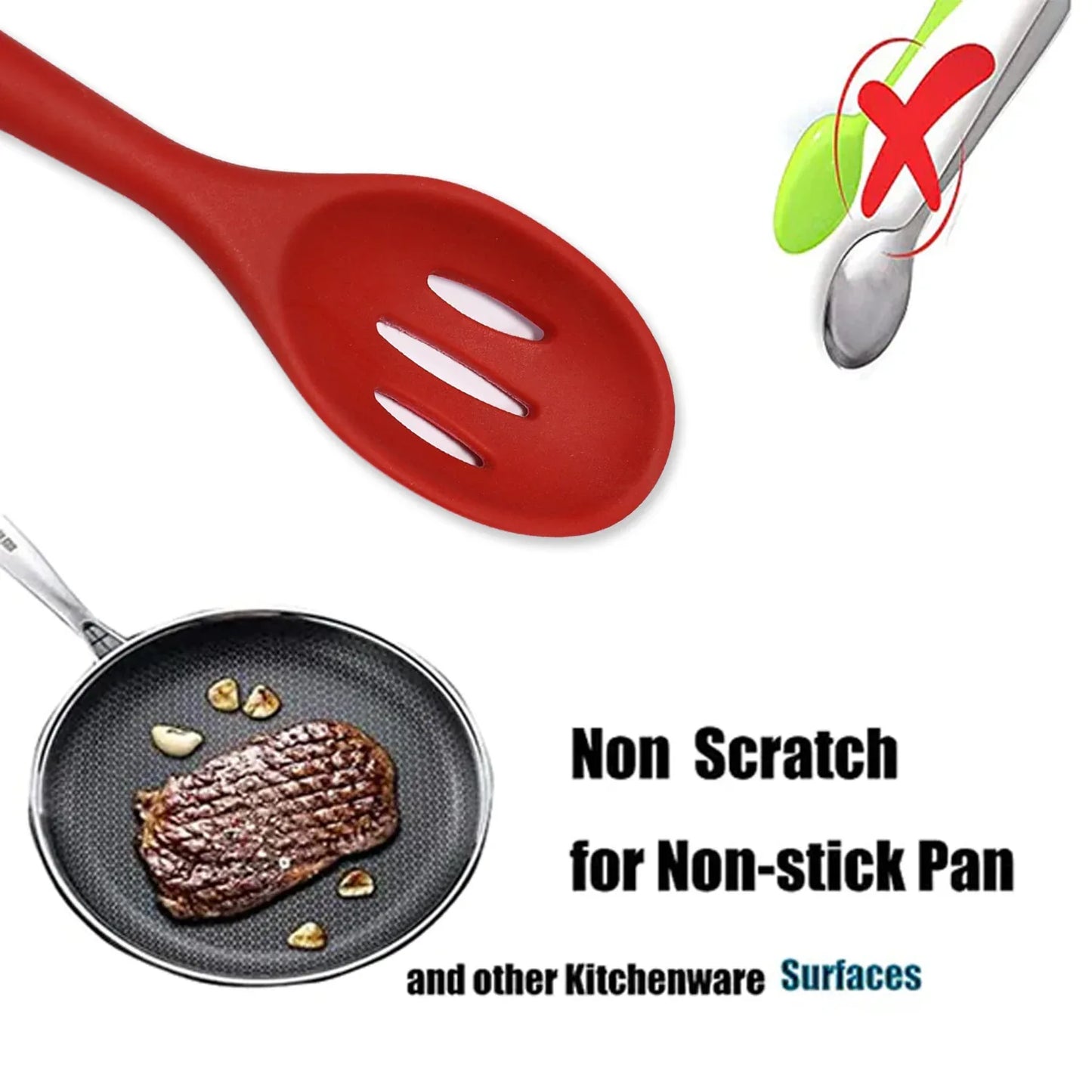 5391 Silicon Non-stick Heat Resistant Kitchen Turner Premium Turner ( 1pc ) - Zidbik