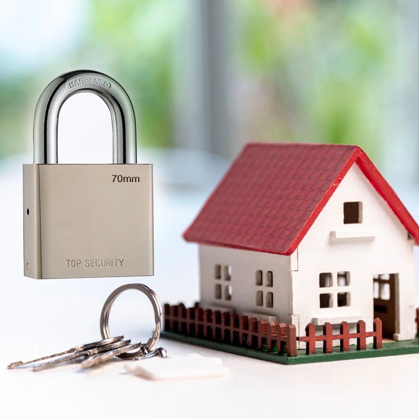 1690 Heavy Steel Premium Square Padlock 70mm With 4 Keys Multipurpose Hardened Shackle Padlock For Door Gate Shutter And Home - Zidbik