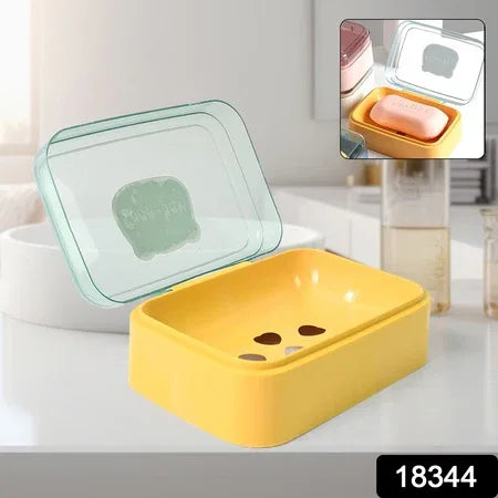 Plastic Soap Dish Portable Plastic Self Draining Soap Holder (1 Pc Mix Color) - Zidbik