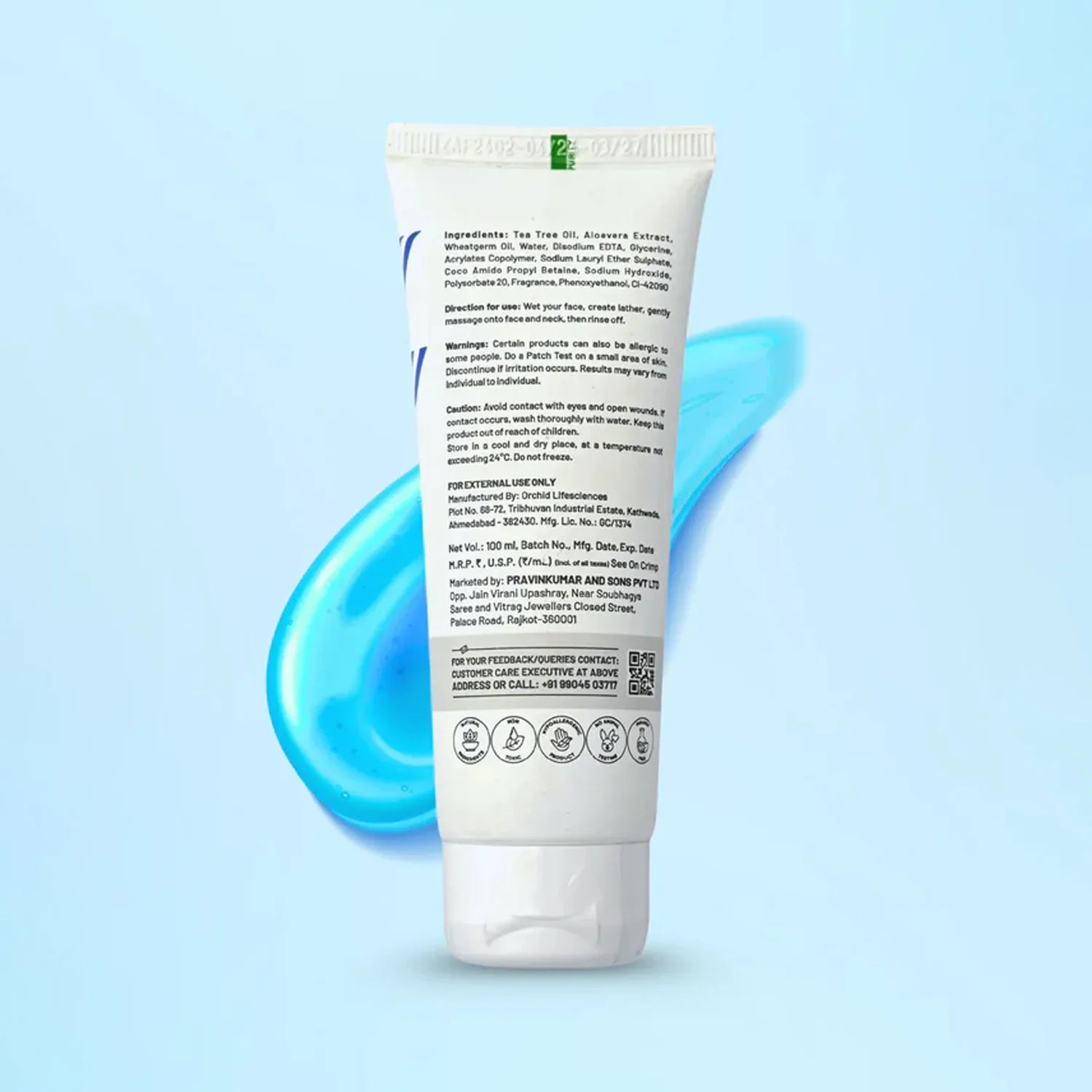 Zequz Aqua Face Wash - (1 Pc 100ml) - Zidbik