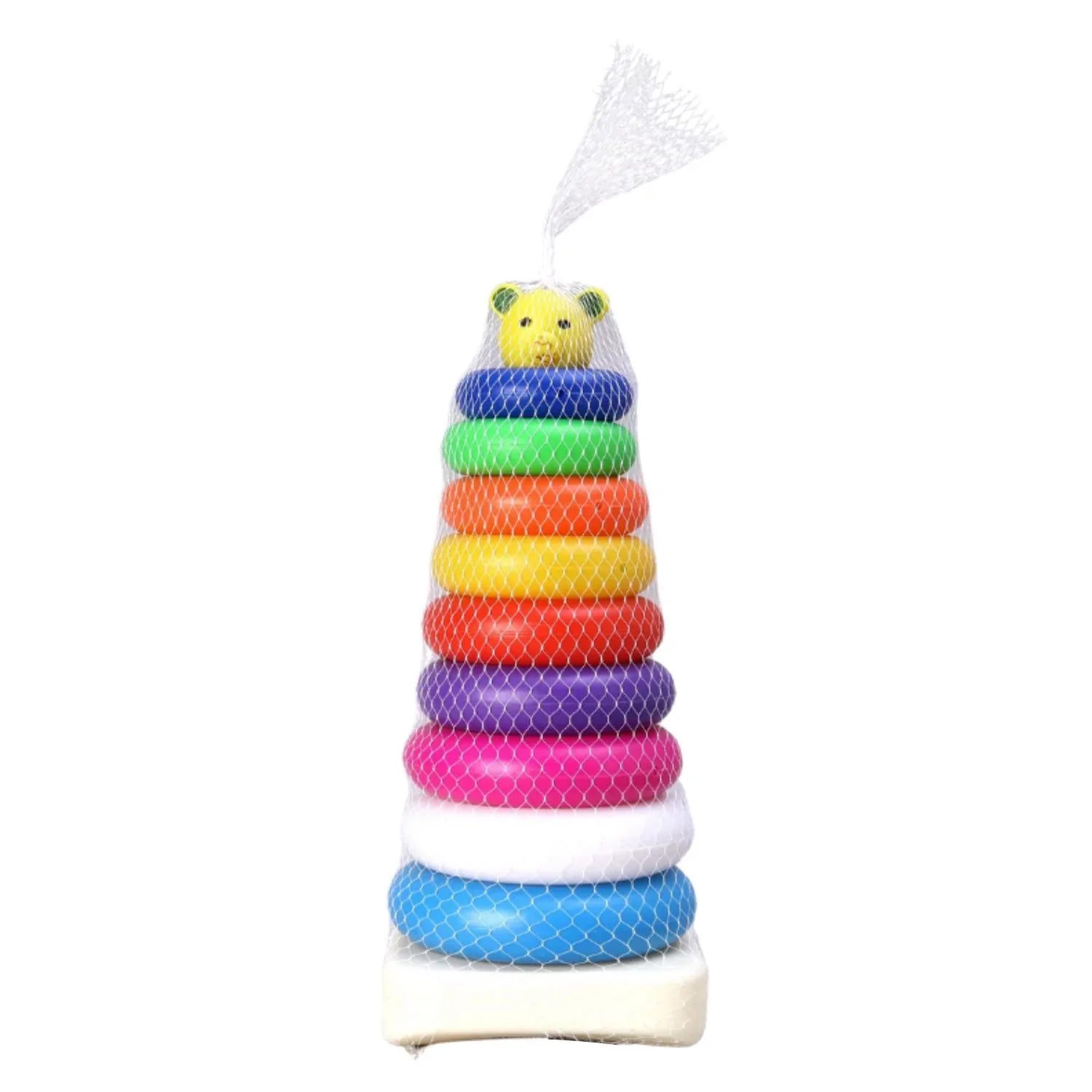 8015 Plastic Baby Kids Teddy Stacking Ring Jumbo Stack Up Educational Toy 9pc - Zidbik