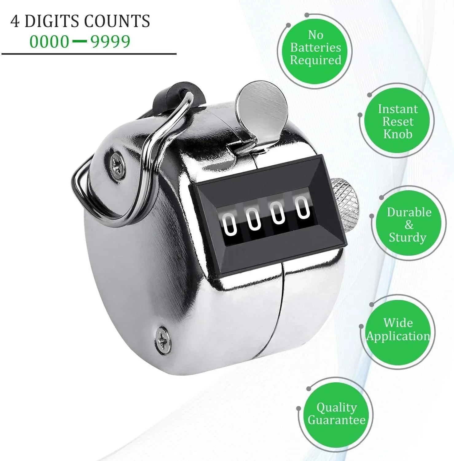 1550 4 Digits Hand Held Tally Counter Numbers Clicker - Zidbik