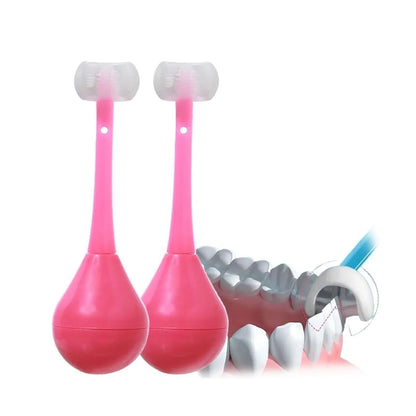 7327 Toddler Toothbrush - Soft Bristle Toothbrush - 3-sided Training Toothbrush With Silicone Head Inverted Cleaning Toothbrush For Aged 2-12 Childrens Cleaning (1 Pc) - Zidbik