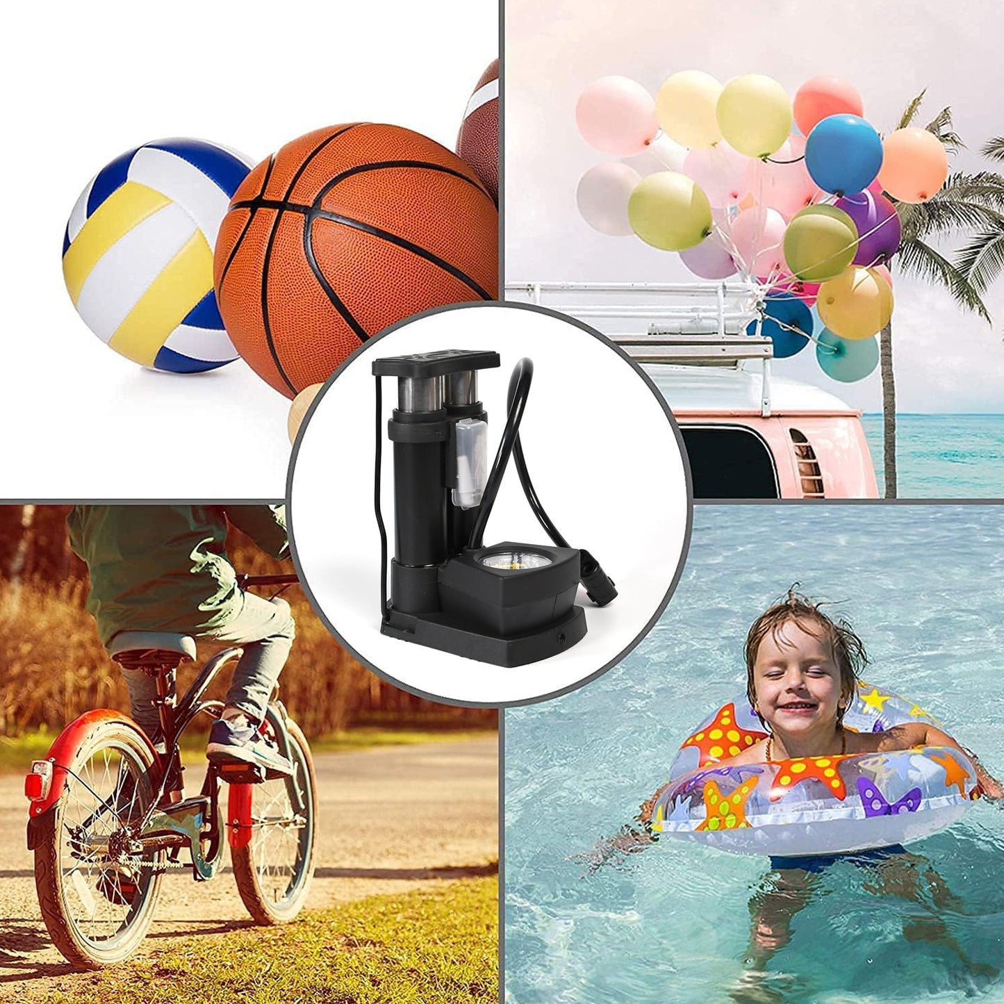 0533 Portable Mini Bike Pumpcycle Pump Foot Activated With Gauge Floor Bicycle Pump  Cycle Pump - Zidbik