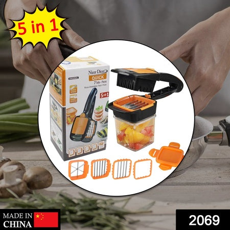 2069 5 In 1 Nicer Dicer Used For Cutting And Shredding Of Various Types Of Food Stuff In All Kitchen Purposes. - Zidbik